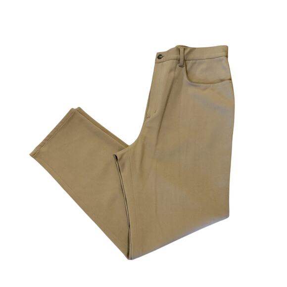 LAUREN RALPH LAUREN Womens Pants 16 Tan Wool Blend Dress Slacks LRL Flat Front - Picture 1 of 8